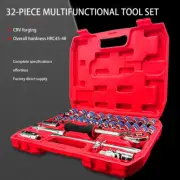 Car Repair Tool 32pcs 1/2-Inch Socket Set Ratchet Wrench Combo Tools Kit Auto