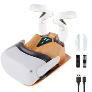 Charging Station Dock for VR Oculus Quest 2 Headset and Controllers +Batteries