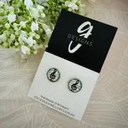 Stud Earrings - Glass Dome - BEST TEACHER EVER / SUPERPOWER / MUSIC TEACHER