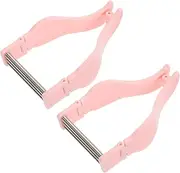 WOFASHPURET 2Pcs Portable Facial Hair Remover for Women Manual Cheek Hair Epilator Travel Friendly Design Non Slip Easy Use for Daily Grooming