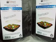 Sabert 50 Cold Food Takeout Containers and Lids 32 oz Portion Control 2 packs/25