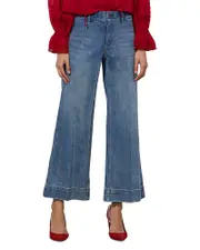 Alice and Olivia Slay Clean Wide Leg Jeans in Avery Blue