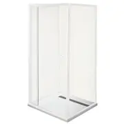 Rick McLean's 890 x 880 x 2000mm White Smart Pivot Front And Return Shower Screen