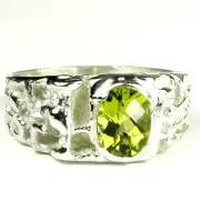 Peridot, 925 Sterling Silver Men's Ring, SR197-Handmade