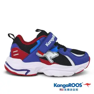 【KangaROOS 美國袋鼠鞋】童 FUSION 越野老爹鞋(藍/紅/黑-KK01296)