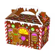 Christmas Party Food Boxes ~ Childrens Xmas Meal Bag Plate Box ~ Gingerbread Man