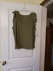 Womens Plus Size Old Navy Olive Green Knit Tank Top Size 3X