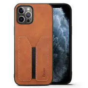 Denior For Apple iPhone 11 Pro Leather Case with Elastic Wallet Card Holder Slot Pocket Cover – Brown