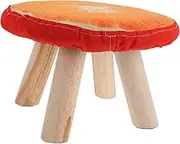 FOMIYES Cute Footstool Mushroom Style Solid Wood Nail Salon Footrest Stool for Home