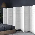 Artiss Room Divider Screen Wood Timber Dividers Fold Stand Wide White 8 Panel