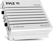 [Pyle] Hydra Marine Amplifier - Upgraded Elite Series 400 Watt 4 Channel Audio Amplifier - Waterproof, 12 volt, Dual MOSFET Power Supply, GAIN Level Controls, RCA Stereo Input & LED Indicator (PLMRA400)