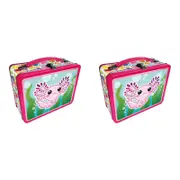 2PK Aquarius Tin Carry All Axolotl Fun Box Food Storage Lunchbox