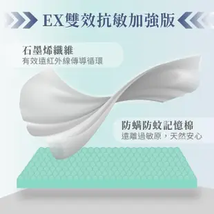 【LooCa】石墨烯EX防蹣5cm記憶床墊(雙人5尺-贈枕x2)