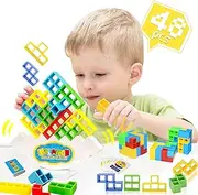 lewedo Tetra Tower Balance Stacking Blocks Game, 48PCS, Ages 3-8, Stacking Game, Family Games