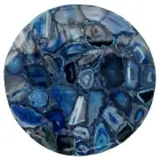 24" Blue Agate table Top semi precious stones pietradura home decor
