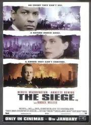 Modern FILM POSTER Postcard: THE SIEGE (Denzel Washington, Annette Bening).