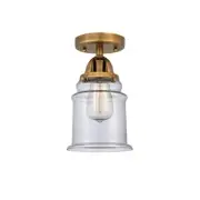 Innovations Canton 1 Light 6" Semi-Flush, LED, BB/Clear - 288-1C-BB-G182-LED