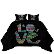 Love Multi Colored Pattern Coverlet