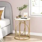 Modern 20" Round End Table, Side/Accent Table with O-shaped Base for Living Room