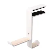 2PCS Steel Headset Earphone Headphone Hanger Stand Holder Table Clamp Clip Screws Headset Holder WHITE COLOR