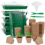 6pcs Seed Starter Tray Kit with 100pcs Peat Pots,Seed Propagation Tray with H...