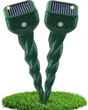 TEPENAR Mole Repeller Solar Set of 2 - Ultrasonic Vole Repellent & Animal Repellent Against Moles, Voles Snakes, Marmots (IP65 Waterproof) for Garden, Lawn, Yard