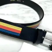 NWT Paul Smith sz 28 Men's Belt Bright Multi Stripe Colour Band