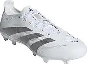 [adidas] Predator League FG Football Boots Shoes, White Silver, 10 US