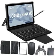 2 in 1 Tablet 10 inch, Android 12 Tablets with Keyboard, 10GB 10GB+64GB Black