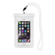 RH11 1pc Luminous Waterproof Phone Case Underwater Swimming Case Phone Pouch For iPhone Samsung Xiaomi Huawei 5.5"-White