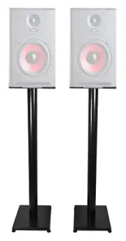 Rockville 37” Black Steel Studio Monitor Speaker Stands For Gemini SR-5 Monitors