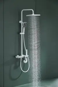在飛比找Yahoo!奇摩拍賣優惠-現貨熱銷-德國白色淋浴花灑套裝全銅增壓升降淋浴器龍頭衛生間大