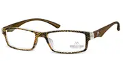 Square Full Rim Plastic Women’s Glasses Brown, Size +1.00 - Lenses Included - Private Health Rebate - Blue Light Block Available - SmartBuy Readers