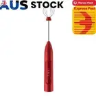 Electric Handheld Egg Beater Coffee Drink Whisk Mixer Food Blender (Red)