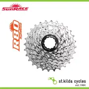 Sunrace Bike Cassette - 8 Speed - 12 - 25T - Steel Rings ,Nickel Plated - Silver