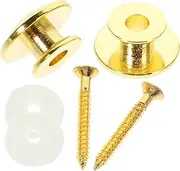 Yardwe 2pcs Guitar Strap Lock Buttons Slip Lock Pin for Acoustic and Electric Bass Durable with Easy Installation Includes Washers and Screws for Scratch Protection