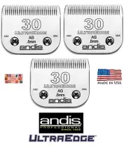 3-ANDIS ULTRAEDGE 30 BLADE*Fit Many Oster,Wahl,Moser Laube Clippers*Pet Grooming