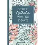 STUFF NATHALIA WRITES DOWN: PERSONALIZED JOURNAL / NOTEBOOK (6 X 9 INCH) STUNNING TROPICAL TEAL AND BLUSH PINK PATTERN