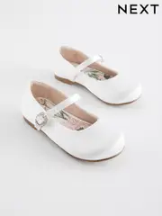 White Wide Fit (G) Flower Girl Occasion Mary Jane Shoes (B74003) | $44 - $48