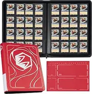 Binder for Lorcana Cards, Premium 16 Pocket Trading Card Album with Sleeves Compatible with 1024 Lorcana Cards, Tokens and Rules sheet - Classic Red
