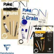 Clairefontaine 250gsm Multi Media Paper Pad Sketch Book Natural Black Grain A4 +