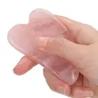 Rose Quartz Eye Pad Face Massage Roller Scraper Board Set Natural Jade Handm SPG