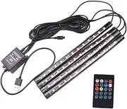 iplusmile Car Atmosphere Lamp 7 Music Led Strip Undercarriage Decor Car Interior Music Light Wireless Remote