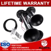 Loud Sound For Boat/Car/SUV 12V 24V 600DB Horn Train Air Horn 3 Trumpets Black (for: Ford)