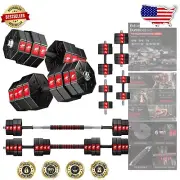 Ergonomic Adjustable Dumbbells Set, 44-88Lbs with Connecting Rod for Workouts