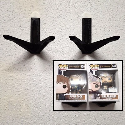 2 Black Individual Funko Pop Display Shelves Brackets for Boxed Pops New Version