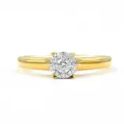 Memoire Diamond Bouquet Collection Engagement Ring in 18K Yellow Gold Half Carat