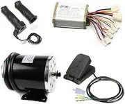 [YC Yier] 36V 800W Brushed Motor and Speed Controller + Foot Pedal + Throttle Grips for Electric Scooter Go Kart Bicycle e Bike Tricycle Moped ATV Quad Pit Dirt Bike Razor