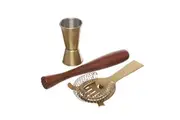 BarCraft: Cocktail Tool Set Brass - Gift Boxed (3pc)