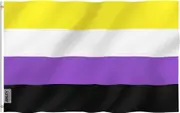 Large Non Binary Pride Flag Heavy Duty Polyester Durable 90 X 150 CM 3ft x 5ft